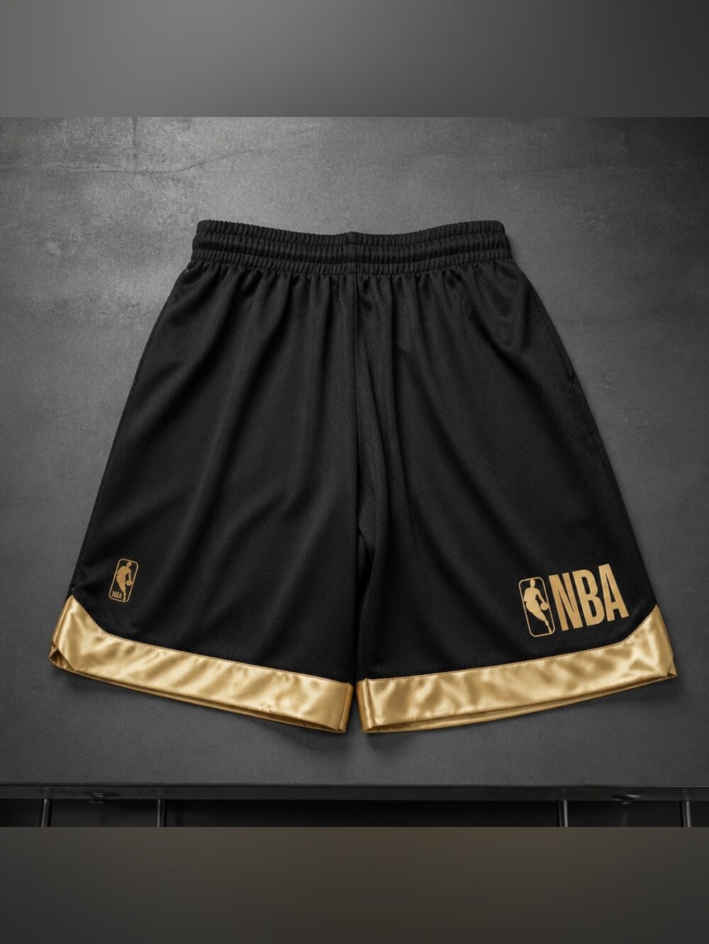 NBA Black and Gold Boys Athletic Shorts #176